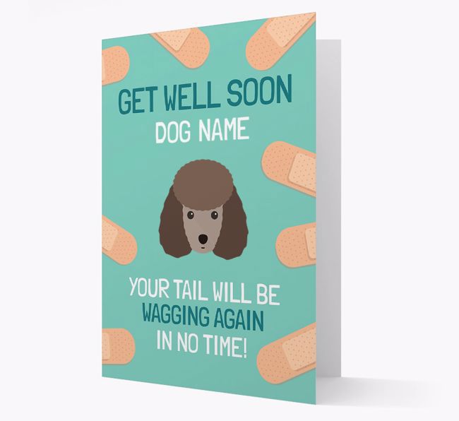 Personalized 'Get well soon {dogsName}' Card with {breedFullName} Icon